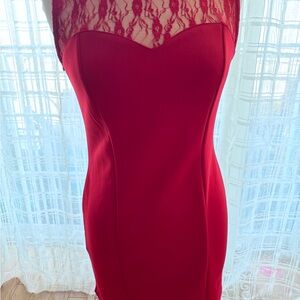 Elegant Red Lace Dress